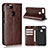 Leather Case Stands Flip Cover Holder for Asus Zenfone Max Plus M1 ZB570TL Brown