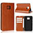 Leather Case Stands Flip Cover Holder for Asus ZenFone V V520KL Orange
