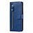 Leather Case Stands Flip Cover Holder for Huawei Honor 9A Blue