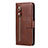 Leather Case Stands Flip Cover Holder for Huawei Honor 9A Brown