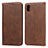 Leather Case Stands Flip Cover Holder for Huawei Honor Play 8 Brown