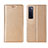 Leather Case Stands Flip Cover Holder for Huawei Nova 7 5G Gold