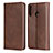 Leather Case Stands Flip Cover Holder for Huawei Y7p Brown