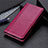 Leather Case Stands Flip Cover Holder for LG K42 Red Wine