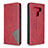 Leather Case Stands Flip Cover Holder for LG K51 Red