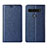 Leather Case Stands Flip Cover Holder for LG K51S Blue