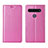 Leather Case Stands Flip Cover Holder for LG K51S Pink