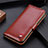 Leather Case Stands Flip Cover Holder for LG K52 Brown