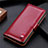 Leather Case Stands Flip Cover Holder for LG K62 Red Wine