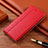 Leather Case Stands Flip Cover Holder for Motorola Moto E7 Plus Red