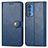 Leather Case Stands Flip Cover Holder for Motorola Moto Edge 20 Pro 5G Blue