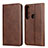 Leather Case Stands Flip Cover Holder for Motorola Moto G8 Plus Brown