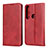 Leather Case Stands Flip Cover Holder for Motorola Moto G8 Plus Red