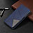 Leather Case Stands Flip Cover Holder for Motorola Moto One Zoom Blue