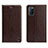 Leather Case Stands Flip Cover Holder for Oppo A72 Brown