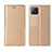 Leather Case Stands Flip Cover Holder for Oppo A73 5G Gold