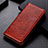 Leather Case Stands Flip Cover Holder for Realme 7 Brown