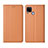 Leather Case Stands Flip Cover Holder for Realme C15 Orange