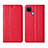 Leather Case Stands Flip Cover Holder for Realme C15 Red