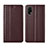 Leather Case Stands Flip Cover Holder for Realme Q2 Pro 5G Brown