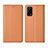 Leather Case Stands Flip Cover Holder for Realme V5 5G Orange