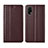 Leather Case Stands Flip Cover Holder for Realme X7 Pro 5G Brown