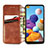 Leather Case Stands Flip Cover Holder for Samsung Galaxy A21