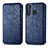 Leather Case Stands Flip Cover Holder for Samsung Galaxy A21 Blue