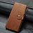 Leather Case Stands Flip Cover Holder for Samsung Galaxy A21s Brown