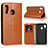 Leather Case Stands Flip Cover Holder for Samsung Galaxy A40 Orange