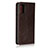 Leather Case Stands Flip Cover Holder for Samsung Galaxy A41 Brown