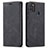 Leather Case Stands Flip Cover Holder for Samsung Galaxy M21 Black