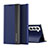 Leather Case Stands Flip Cover Holder for Samsung Galaxy S22 Plus 5G Blue