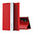 Leather Case Stands Flip Cover Holder for Samsung Galaxy S22 Ultra 5G Red
