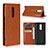 Leather Case Stands Flip Cover Holder for Sony Xperia 1 Orange