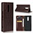 Leather Case Stands Flip Cover Holder for Sony Xperia XZ4 Brown