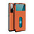 Leather Case Stands Flip Cover Holder for Vivo X50 5G Orange