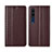 Leather Case Stands Flip Cover Holder for Xiaomi Mi 10 Brown