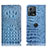 Leather Case Stands Flip Cover Holder H01P for Motorola Moto Edge 30 Fusion 5G Sky Blue