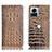 Leather Case Stands Flip Cover Holder H01P for Motorola Moto Edge X30 Pro 5G Khaki