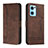 Leather Case Stands Flip Cover Holder H01X for Oppo Reno7 5G Brown