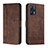 Leather Case Stands Flip Cover Holder H01X for Realme 9 Pro 5G Brown