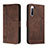 Leather Case Stands Flip Cover Holder H01X for Sony Xperia 10 II Brown