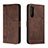 Leather Case Stands Flip Cover Holder H01X for Sony Xperia 5 II Brown