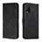 Leather Case Stands Flip Cover Holder H01X for Vivo Y11s Black