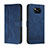 Leather Case Stands Flip Cover Holder H01X for Xiaomi Poco X3 Blue