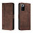 Leather Case Stands Flip Cover Holder H01X for Xiaomi Poco X3 GT 5G Brown
