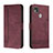 Leather Case Stands Flip Cover Holder H01X for Xiaomi Redmi 9 India Red