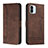 Leather Case Stands Flip Cover Holder H01X for Xiaomi Redmi A1 Brown