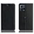 Leather Case Stands Flip Cover Holder H02P for Motorola Moto Edge S30 Pro 5G Black